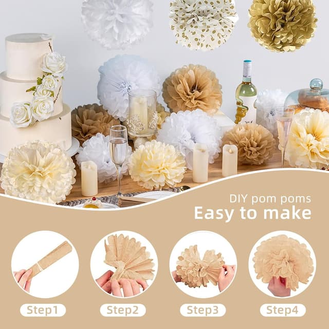 Thumbnail 3 de Geburtstagsdeko Gold Beige Weiß Set