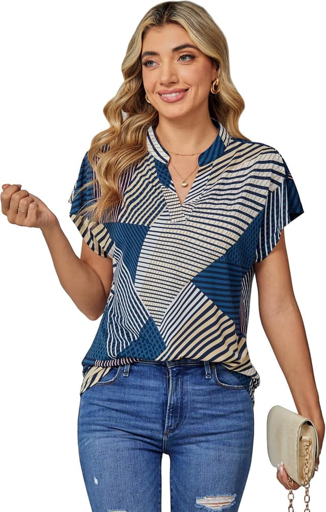 Detalle de DJT Damenbluse mit V-Ausschnitt, 5% Elasthan