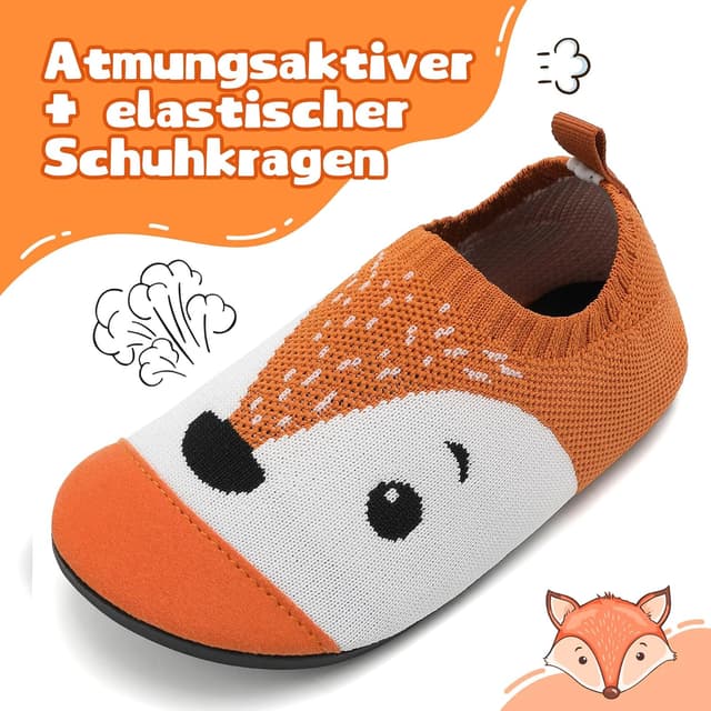 Detalle de VOLHAL Hausschuhe für Kinder: atmungsaktive Barfuß- & Lauflernschuhe mit rutschfester Sohle