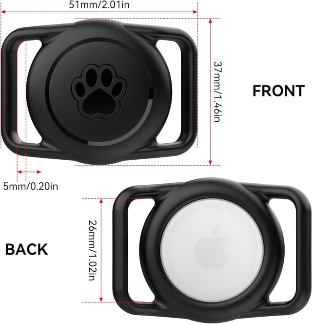 Detalle de Citymore support de collier AirTag pour chien et chat (lot de 2), étui silicone étanche