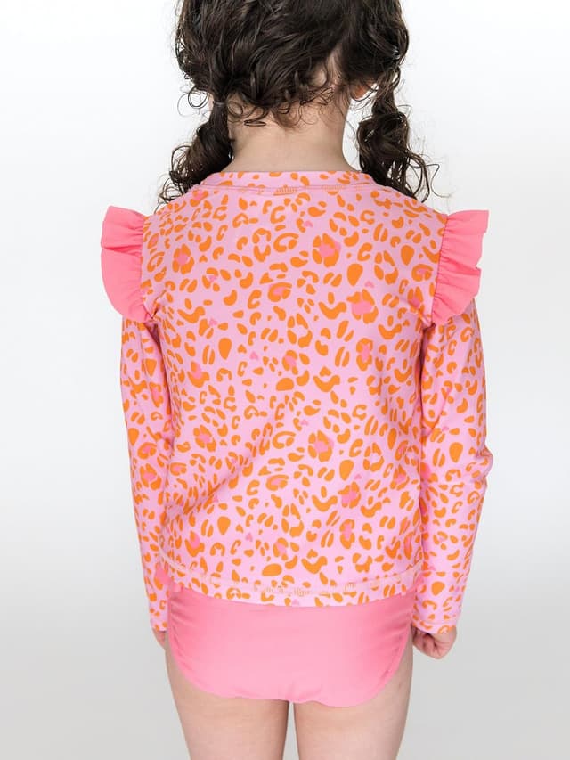 Detalle de RuffleButts Modern Skirted Rash Guard Bikini UPF 50+