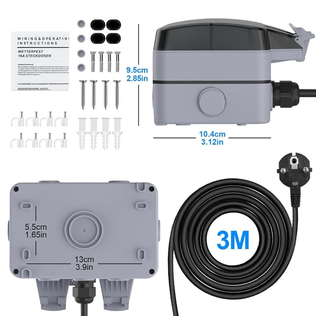 Thumbnail 5 de Beizkna Presa Esterna Impermeabile IP66 2 Prese 3M