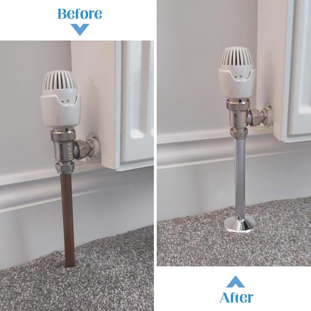 Thumbnail 3 de Radiator Pipe Covers and Collars 15mm x 200mm ๐