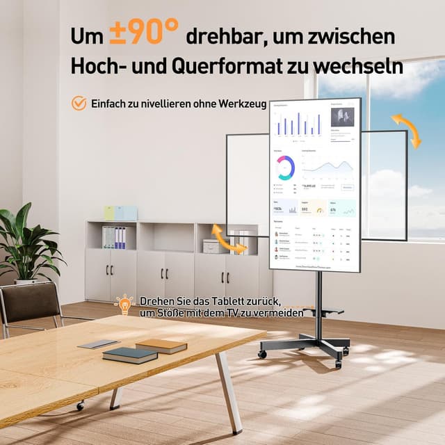 Detalle de ELIVED EV2114B-DE : support TV à roulettes universel 23 à 60 pouces jusqu’à 35 kg