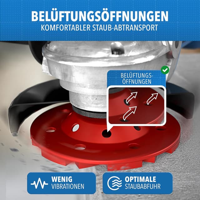 Detalle 2 de Betonschleifer mit 125-mm-Schleiftopf (125×22,2×20) für Betonfräse/Estrichschleifen