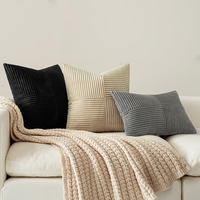 Detalle 2 de MIULEE 2er Set Kissenbezug 60x60cm Dunkelgrau 🛋