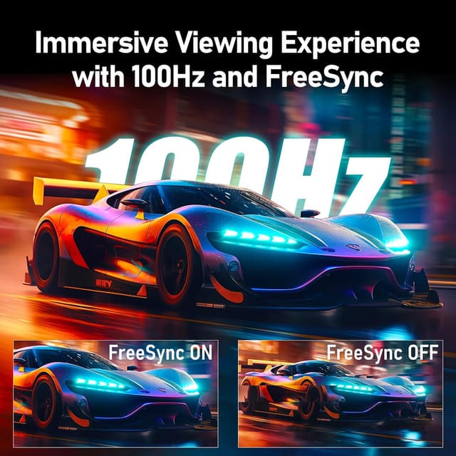 Detalle de Gawfolk Curved Monitor 27 Zoll (1800R), 100 Hz mit Lautsprechern, 1080p, VA, HDMI & DP, VESA