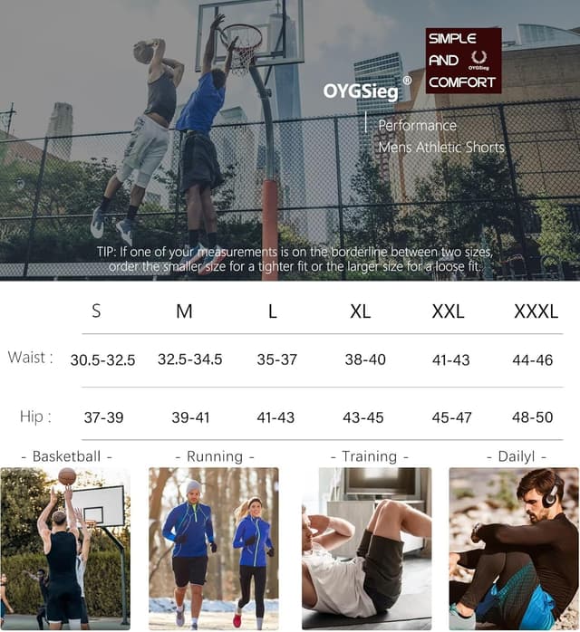 Detalle de OYGSieg 6-Pack Mesh Athletic Basketball Shorts with Pockets (Quick-Dry Workout & Running Shorts)