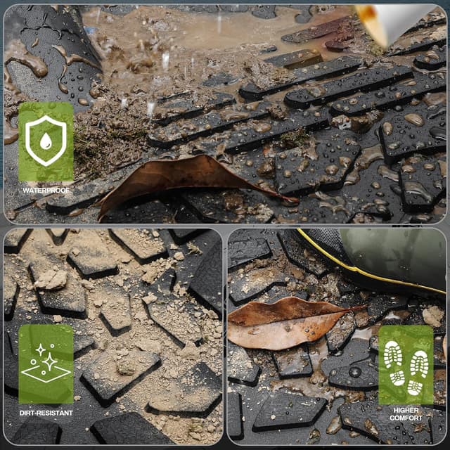 Detalle de AUTOSAVER88 TPE All-Weather Floor Mats for 2022-2026 Ford Maverick Hybrid (Black)