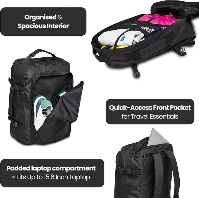 Detalle de Invicta Zaino Viaggio FREEWAY: zaino/valigia da viaggio a mano con tasca PC fino a 15,6”