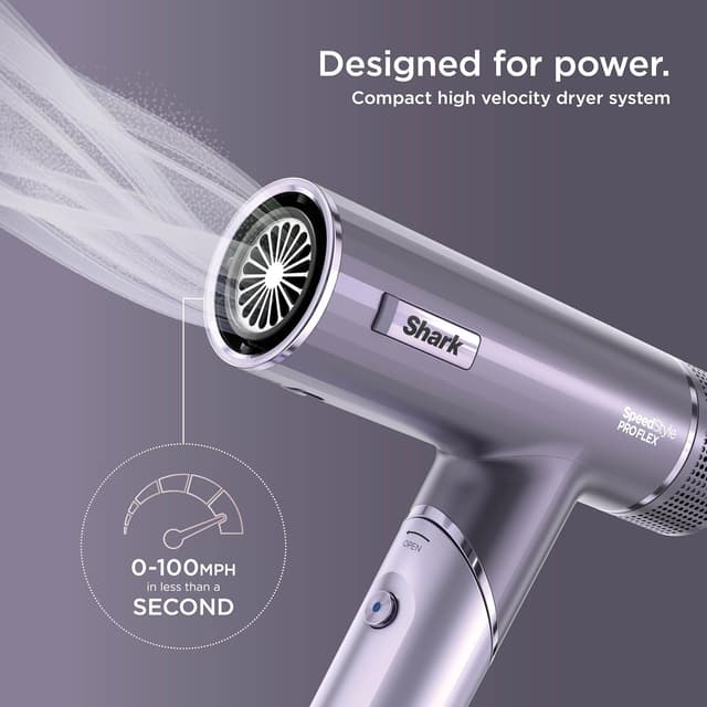 Detalle de Shark SpeedStyle Pro Flex Hair Dryer (HD543PLUK) with Ionic Styling Attachments