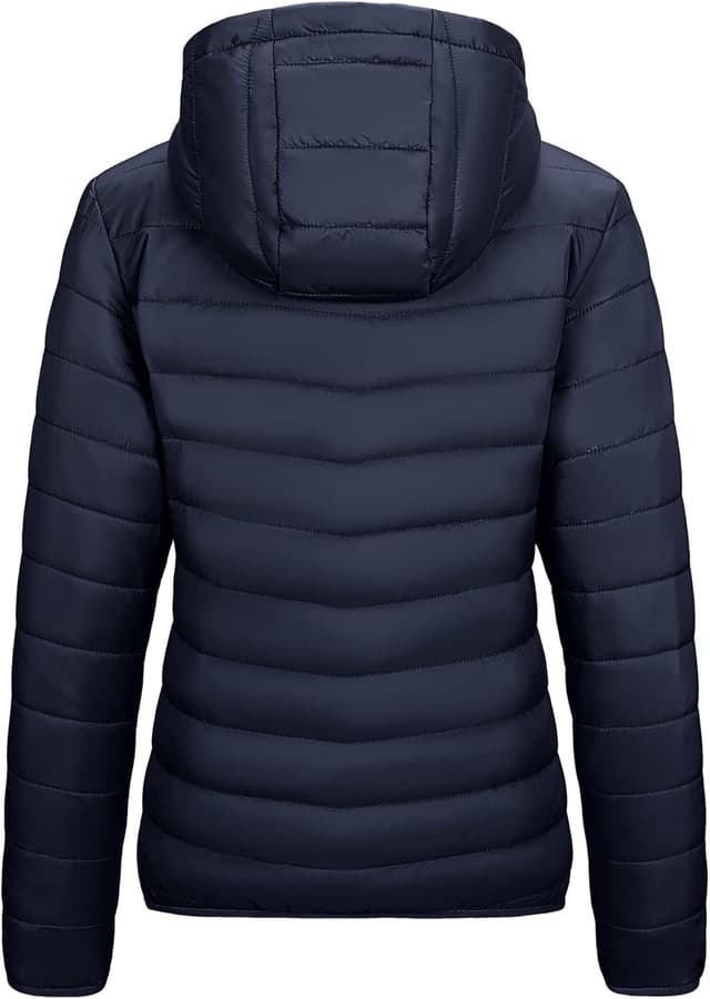 Detalle 2 de Outdoor Ventures Women’s Winter Lightweight Puffer Jacket with Hood (Short, Packable) for Hiking & Travel