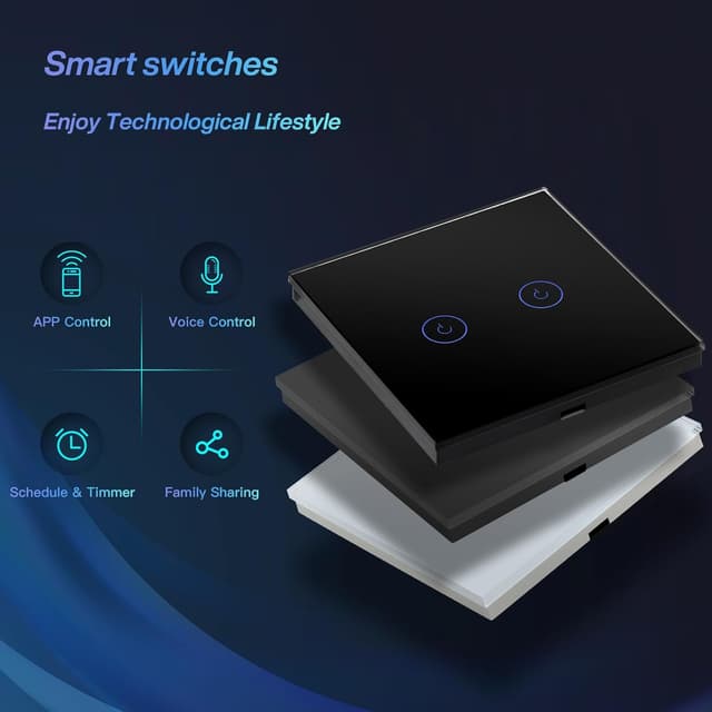 Detalle de BSEED Smart Light Switch 2 pack, 1 gang