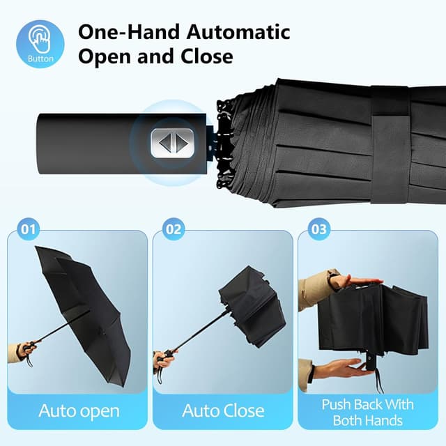 Thumbnail 5 de Exquisgoods 24K Windproof Travel Umbrella 24 ribs