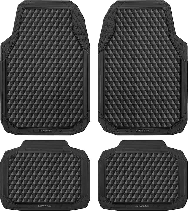 Imagen de CAR PASS Black Rubber Car Mats 4-Piece Set en OfertitasTOP
