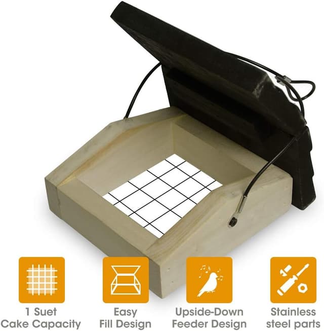 Detalle de Mardili Cedar Suet Upside-Down Bird Feeder