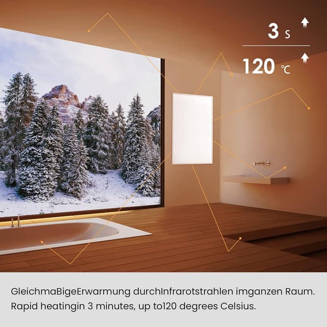 Detalle 2 de Hocosyme Infrarotheizung 300 Watt für 3-8㎡