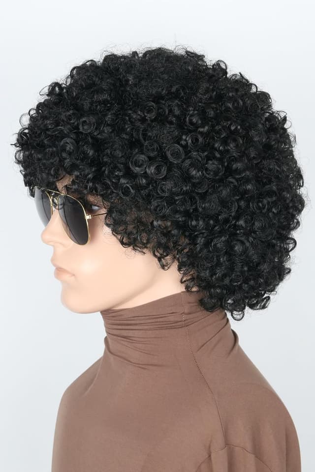 Thumbnail 2 de LeMarnia Grün Curly Afro Perücke 🎭