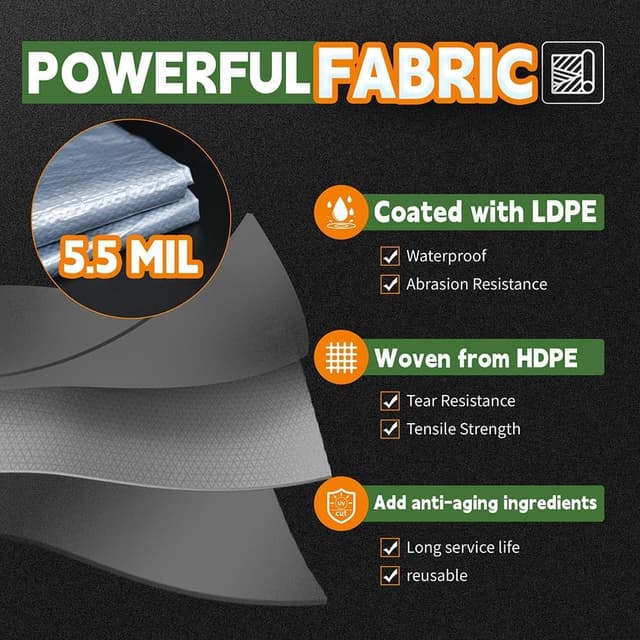 Thumbnail 2 de RAINDEWAY 30x40 ft Waterproof Tarp 5.5 mil 🏕