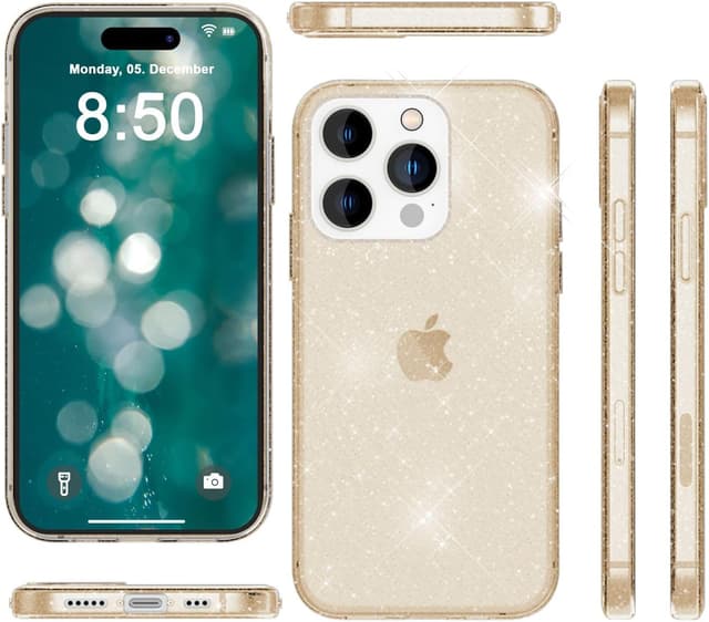 Thumbnail 6 de NALIA Glitzerhülle iPhone 15 Pro Max Gold