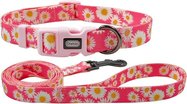 Thumbnail 6 de Olahibi Dog Collar Leash Set (Small, Light Pink) – Durable nylon webbing with soft neoprene padding