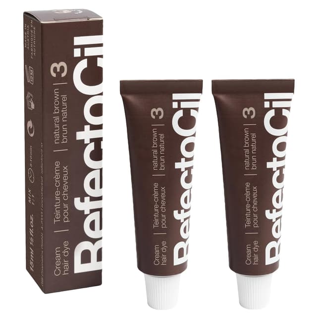 Detalle de RefectoCil Cream Hair Dye 2-Pack (No. 3 Natural Brown + No. 3.1 Light Brown) for Long-Lasting Color