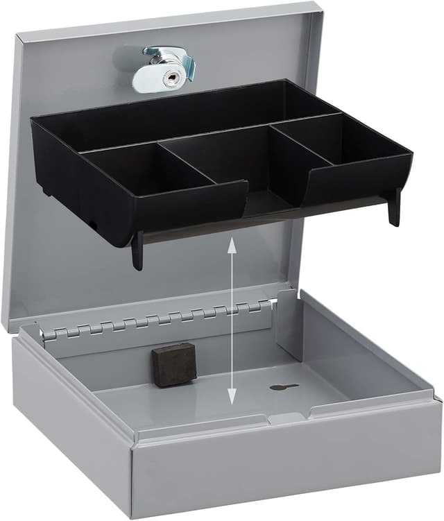 Thumbnail 5 de Relaxdays caisse à monnaie verrouillable gris