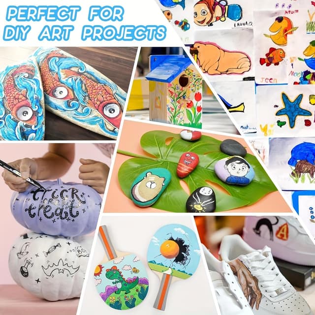 Thumbnail 6 de TBC The Best Crafts 24 Colours Dual Tip Acrylic Paint Markers 🎨