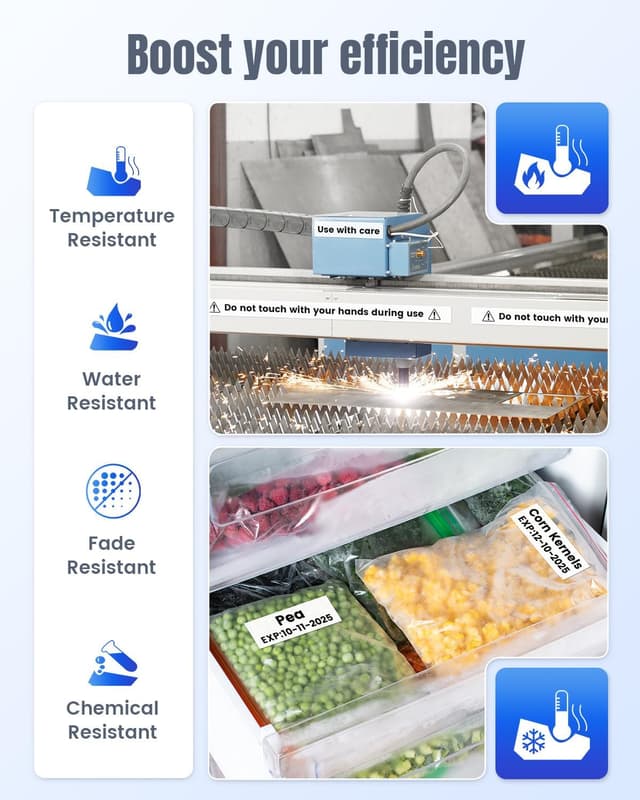 Detalle 2 de Oozmas TZ Tape 24mm Laminated White TZe-251 Compatible Brother P-Touch Label Tape (4-Pack), Black on White