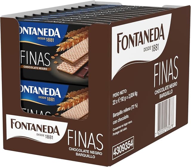 Imagen de Fontaneda Finas Barquillos chocolate negro 92 g 🍪 en OfertitasTOP