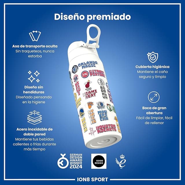Thumbnail 5 de ion8 NBA Logos Bordados Botella térmica 750 ml 🥤
