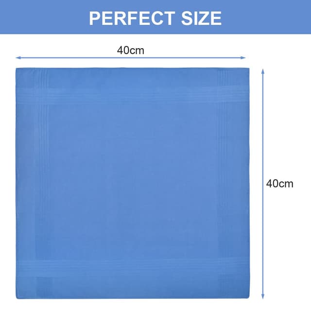 Detalle de Aomig Stoff-Taschentücher für Herren (12er-Pack) aus Baumwolle, 40 x 40 cm – klassische Handkerchiefs