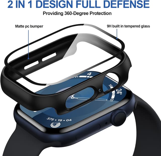 Detalle de Cuteey 12-Pack Case with Tempered Glass Screen Protector for Apple Watch 40mm (SE 2/Series 6/SE/Series 5/Series 4)
