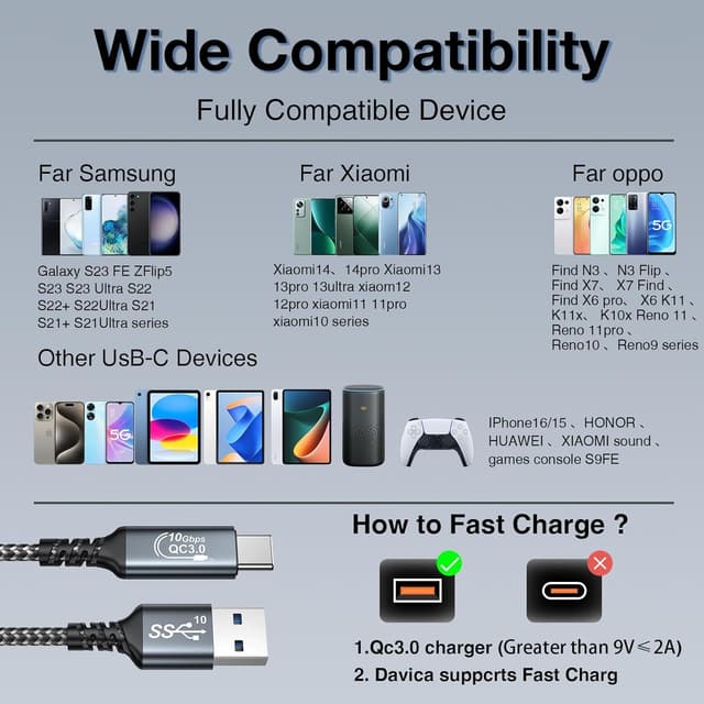 Thumbnail 6 de USB C Kabel 3 m mit 10 Gbit/s