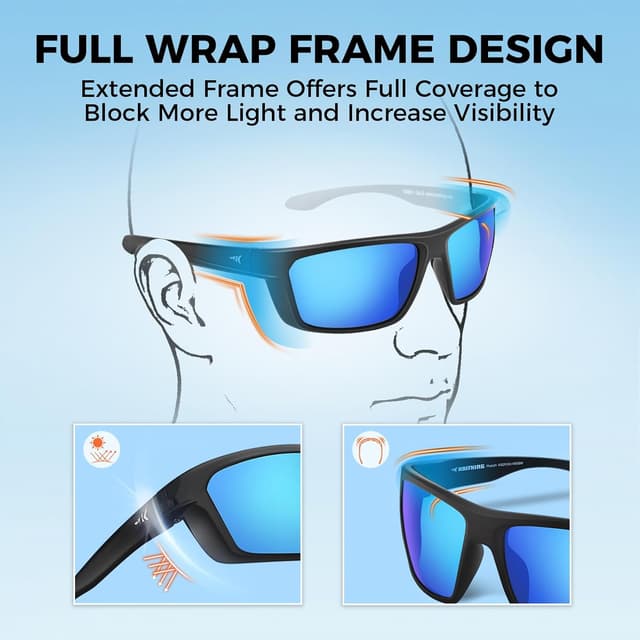 Detalle de KastKing Huzzah Polarized Sport Sunglasses with UV Protection (Men & Women)