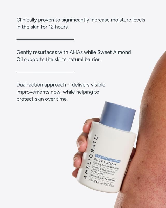 Detalle de AMELIORATE Transforming Hand Therapy 100 ml – exfolierende Handcreme mit Milchsäure (AHA) & Sheabutter für trockene, rissige Hände