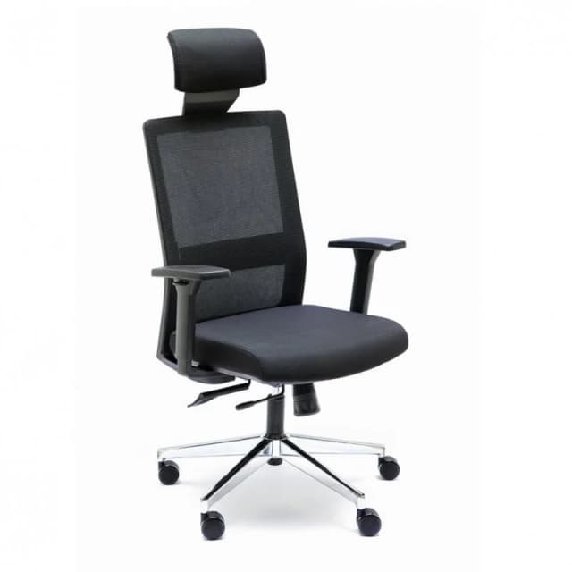 Detalle de Euromof Niza Silla de oficina negra con cabezal