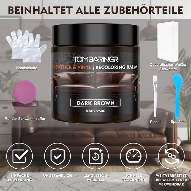 Thumbnail 6 de TOMBARINGR Leder Reparatur Set Kastanienbraun