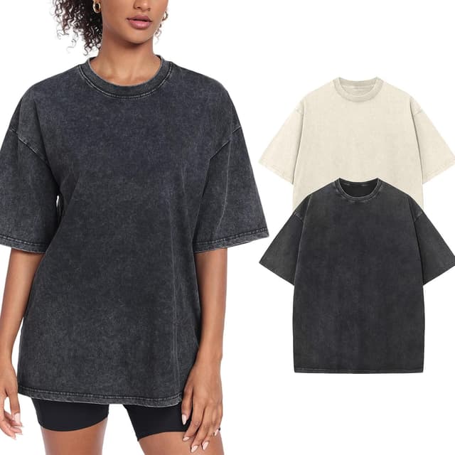Detalle de Womens Washed Vintage Oversized Tee