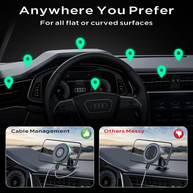 Thumbnail 6 de Hinyx Mag-Safe Handyhalterung fürs Auto mit Ladefunktion – magnetische Autohalterung mit Qi-Laden