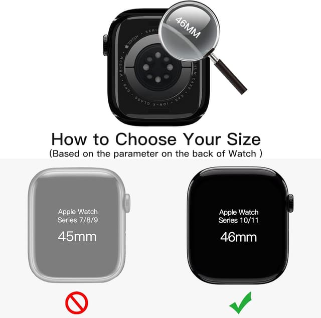 Detalle 2 de JETech Case for Apple Watch Series 11/10 46mm, 2-pack