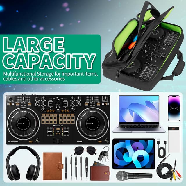 Detalle de OUUTMEE DJ Controller Carry Bag case for Pioneer DDJ-SB3, DDJ-SB2, DDJ-400 and more