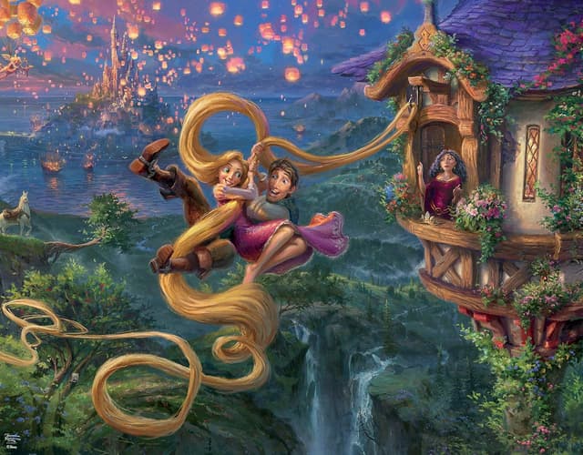 Detalle 2 de Ceaco 4-in-1 Multipack Jigsaw Puzzles (Thomas Kinkade Disney Dreams): Tangled, Sleeping Beauty, Peter Pan, & Mickey and Minnie, 500 Pieces Each, 18 x 14
