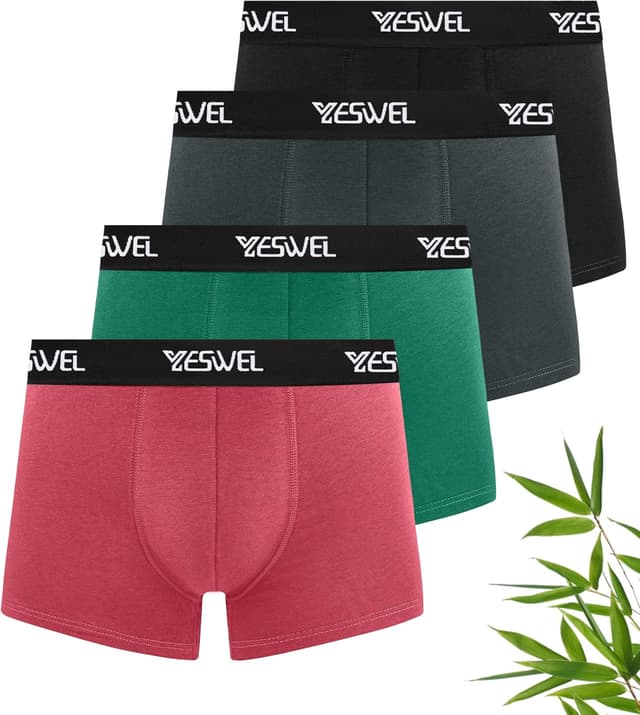 Thumbnail 6 de YESWEL Bamboo Boxers for Men (No Itchy Labels) – Breathable Bamboo Trunks Multipack