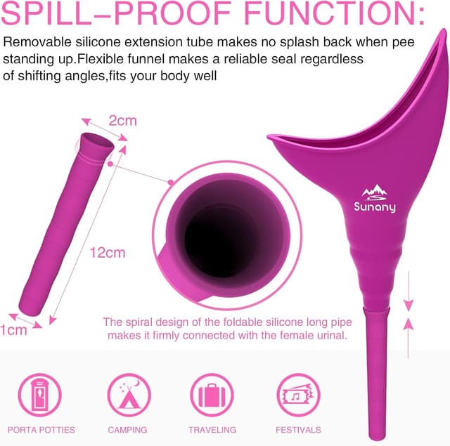 Detalle de Sunany Female Urination Device: reusable silicone pee funnel for standing up