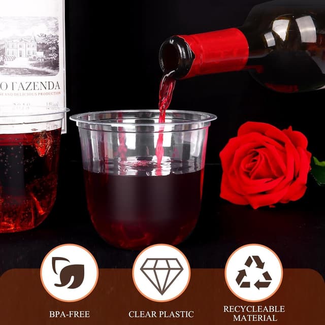 Thumbnail 4 de KesaPlan 12oz Disposable Stemless Wine Glasses 100pcs