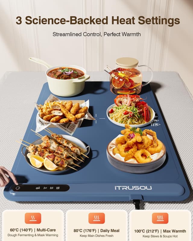 Detalle 2 de iTRUSOU Electric Warming Tray 3 Settings 🍽