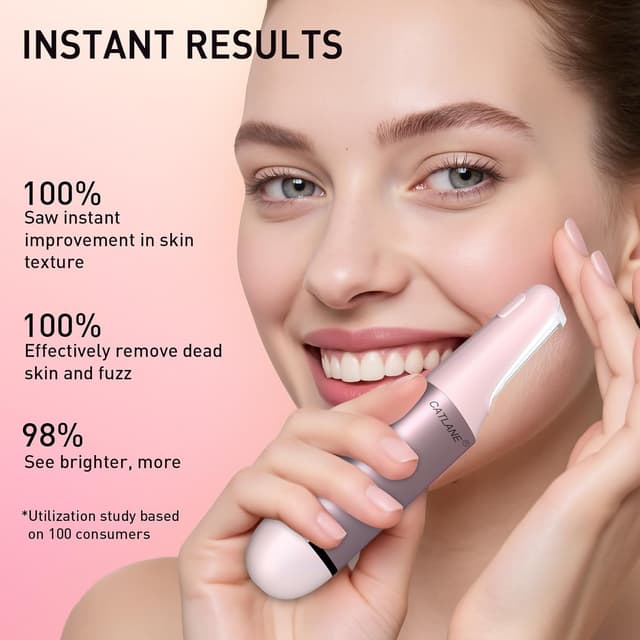 Detalle 1 de Dermaplane Razor for Women Face (Charm Pink) — Sonic Dermaplaning Tool With 10 Blades