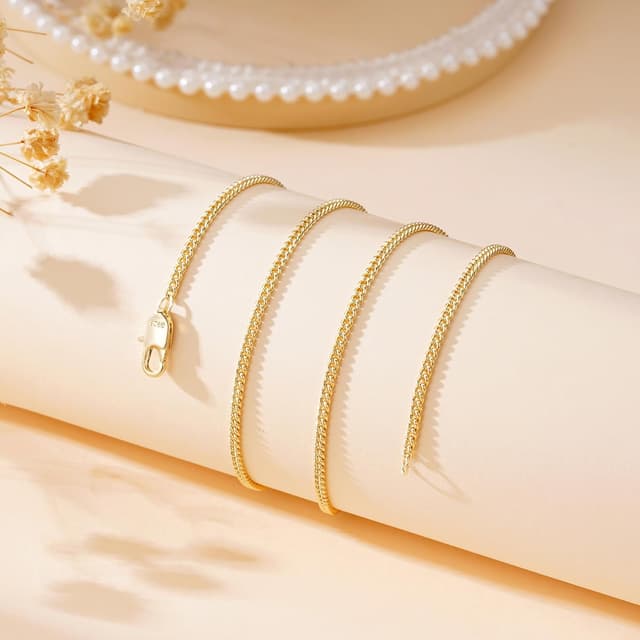 Detalle 2 de Diorra 925 Sterling-Silber Kette (2 mm) – Damen-Halskette ohne Anhänger