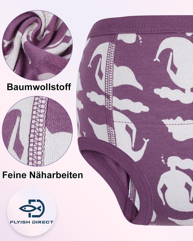 Detalle de FLYISH DIRECT Töpfchen-Trainingshose für Kinder (6-Lagen) – atmungsaktiv, auslaufsicher, Größe 90/2T